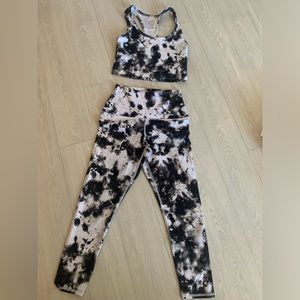 Marble Print Activewear Set 🖤
